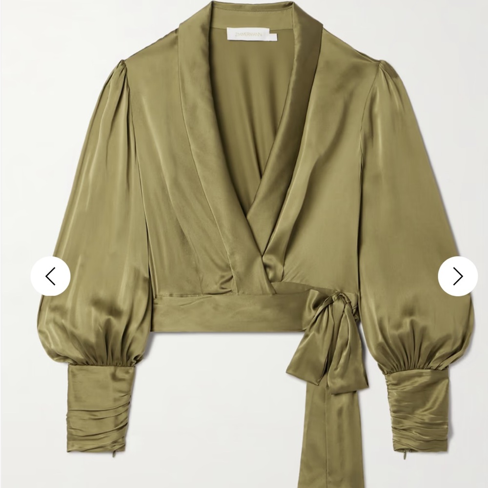 Zimmermann Silk-satin wrap blouse